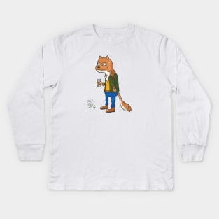 Tired Weasel Kids Long Sleeve T-Shirt